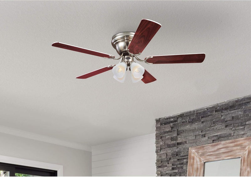 Westinghouse Lighting Contempra IV 52 Inch Five Blade Indoor Ceiling Fan With Dimmable LED Light Fixture