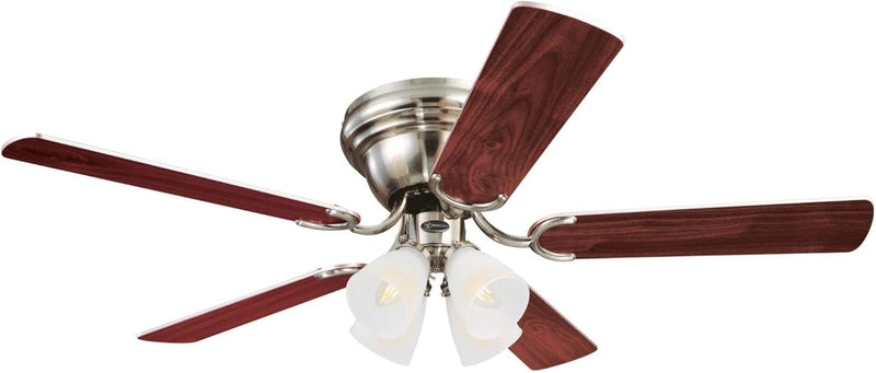 Westinghouse Lighting Contempra IV 52 Inch Five Blade Indoor Ceiling Fan With Dimmable LED Light Fixture 5 Blades Brushed Nickel