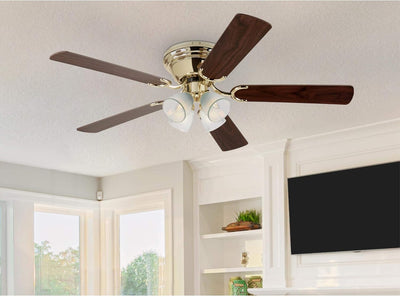 Westinghouse Lighting Contempra IV 52 Inch Five Blade Indoor Ceiling Fan With Dimmable LED Light Fixture