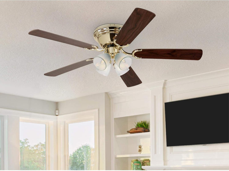 Westinghouse Lighting Contempra IV 52 Inch Five Blade Indoor Ceiling Fan With Dimmable LED Light Fixture