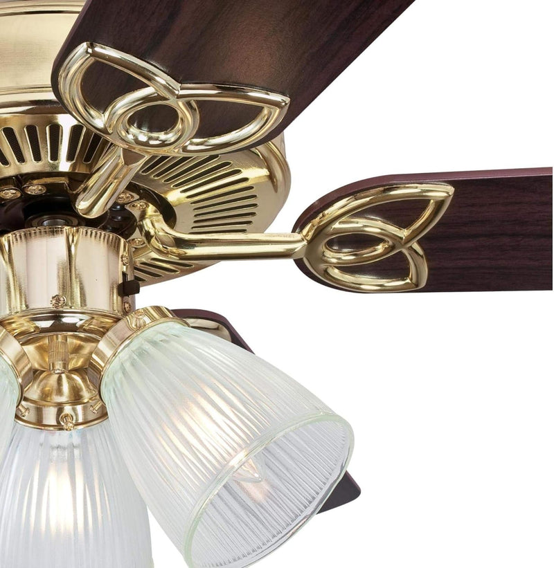 Westinghouse Lighting Vintage 52 Inch Five Blade Indoor Ceiling Fan With Dimmable LED Light Fixture