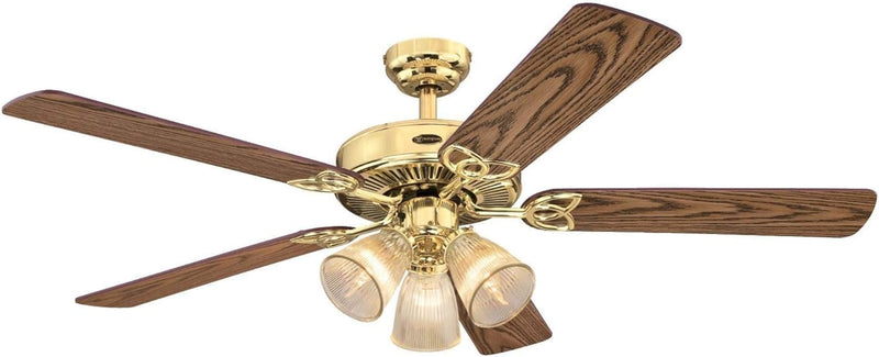 Westinghouse Lighting Vintage 52 Inch Five Blade Indoor Ceiling Fan With Dimmable LED Light Fixture