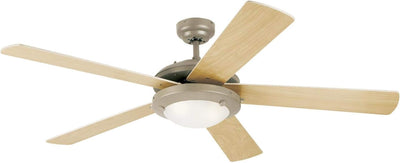 Westinghouse Lighting Comet 52 Inch Five Blade Indoor Ceiling Fan With Dimmable LED Light Fixture 5 Blades Brushed Pewter