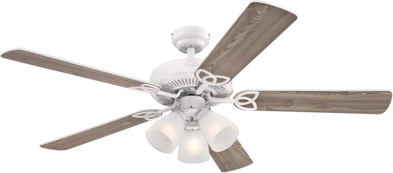 Westinghouse Lighting Vintage 52 Inch Five Blade Indoor Ceiling Fan With Dimmable LED Light Fixture