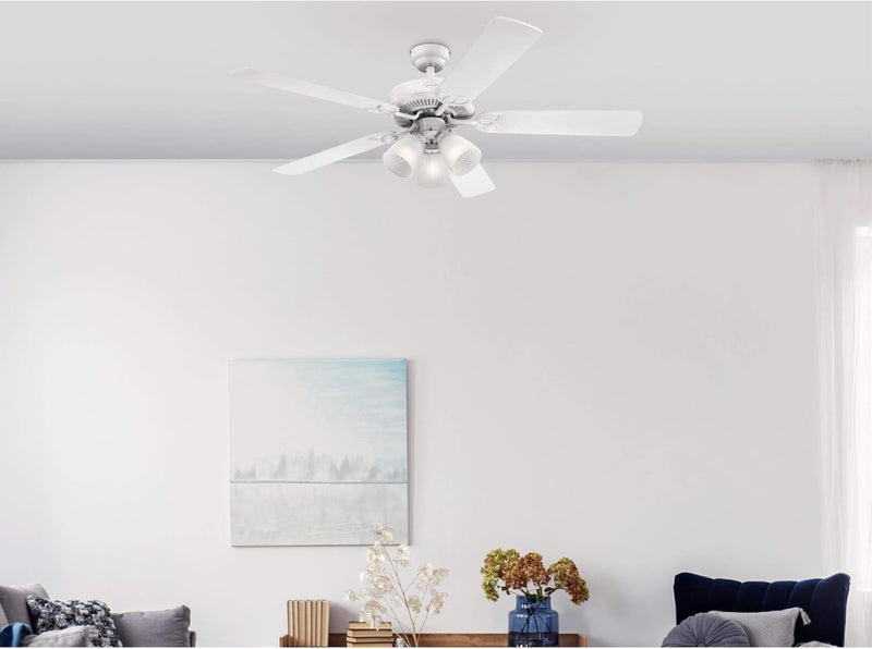 Westinghouse Lighting Vintage 52 Inch Five Blade Indoor Ceiling Fan With Dimmable LED Light Fixture