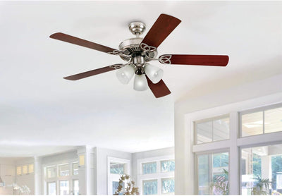Westinghouse Lighting Vintage 52 Inch Five Blade Indoor Ceiling Fan With Dimmable LED Light Fixture