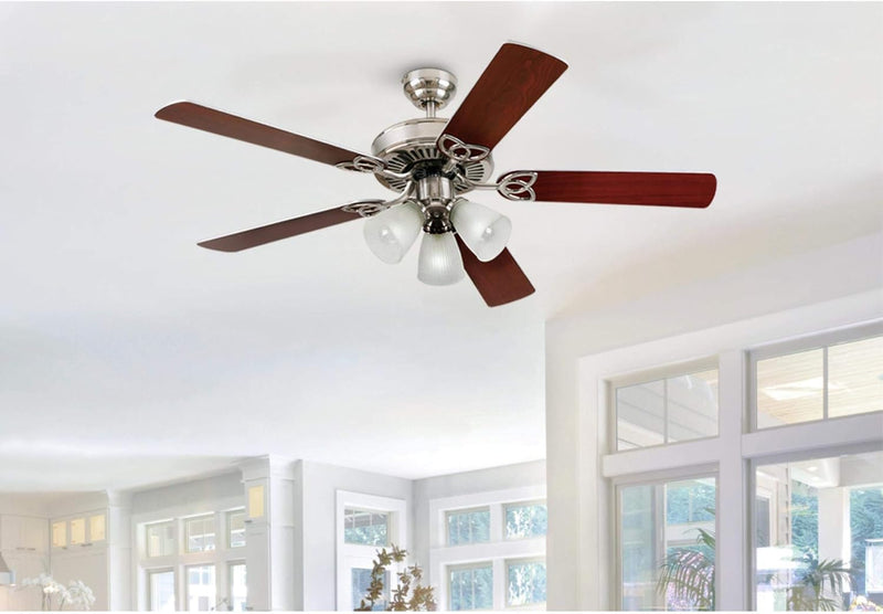 Westinghouse Lighting Vintage 52 Inch Five Blade Indoor Ceiling Fan With Dimmable LED Light Fixture