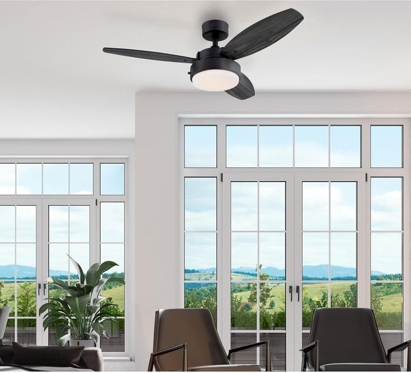 Westinghouse Lighting Alloy 42 Inch Three Blade Indoor Ceiling Fan With LED Light Fixture