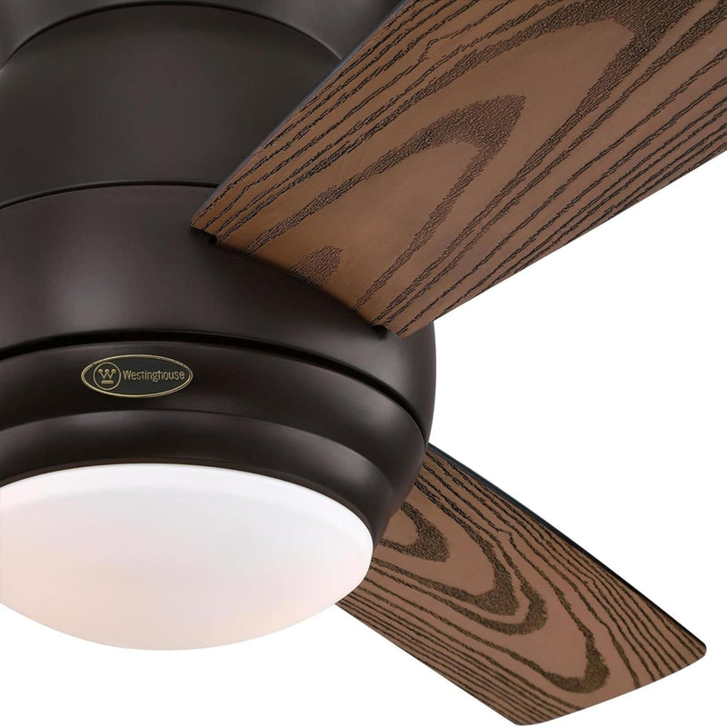 Westinghouse Lighting Halley 44 Inch Three Blade Indoor/Outdoor Smart WiFi Ceiling Fan With Dimmable LED Light Fixture Remote Control Included