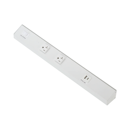 American Lighting 18 Inch Atom 120V Low Profile Power Strips With Receptacles White