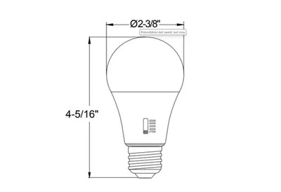 Halco Lighting Technologies 6 Watt LED A19 Dimmable E26 Light Bulb Color Selectable 2700/3000/3500/4000/5000K