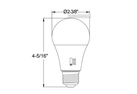 Halco Lighting Technologies 9 Watt LED A19 Dimmable E26 Light Bulb Color Selectable 2700/3000/3500/4000/5000K