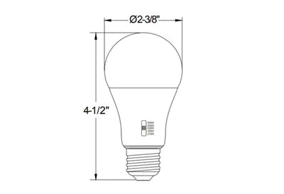 Halco Lighting Technologies 11 Watt LED A19 Dimmable E26 Light Bulb Color Selectable 2700/3000/3500/4000/5000K