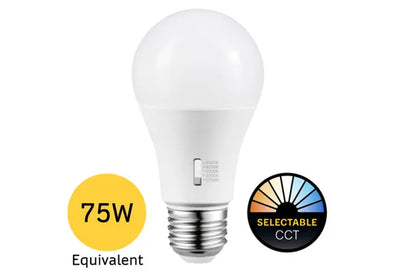 Halco Lighting Technologies 11 Watt LED A19 Dimmable E26 Light Bulb Color Selectable 2700/3000/3500/4000/5000K