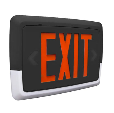 Halco Lighting Technologies Emergence Black Low Profile LED Light Strip Exit and Emergency Sign Black Red