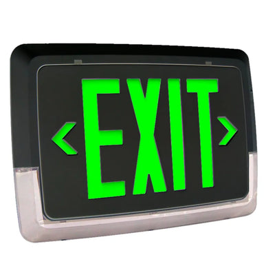 Halco Lighting Technologies Emergence Black Low Profile LED Light Strip Exit and Emergency Sign Black Green
