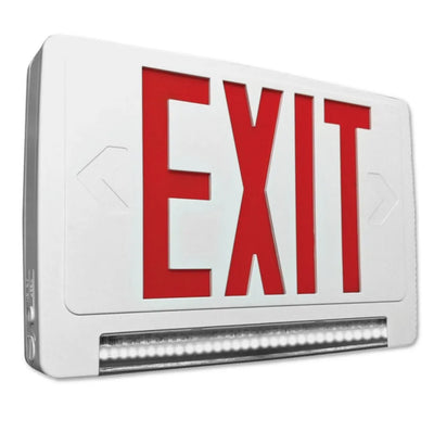Halco Lighting Technologies Emergence White Thermoplastic Face LED LightBar Remote Capable Self-Diagnostic Exit and Emergency Sign White Red