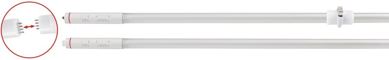 Keystone Technologies 8 Foot 24/32/40 Watt Glass Coated 2 Piece LED T8 Tube Light 3000/3500/4000/5000/6500K