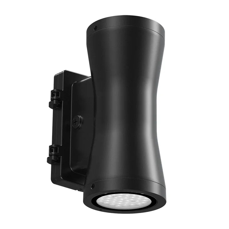 Westgate 7 Inch 18/30/45/60 Watt Outdoor LED Round Cylinder Up/Down Light Fixture 3000/4000/5000K Selectable Black