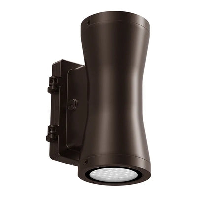 Westgate 7 Inch 18/30/45/60 Watt Outdoor LED Round Cylinder Up/Down Light Fixture 3000/4000/5000K Selectable Bronze