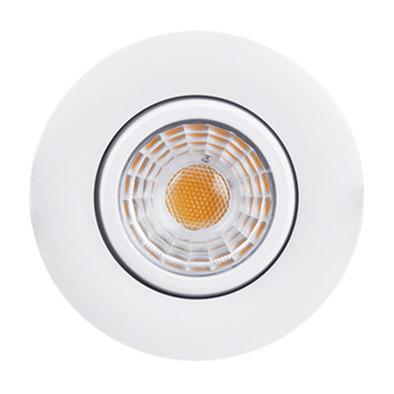 Green Creative 1 Inch miniFIT LED Gimbal Downlight 120V Line Voltage Dimming White Trim 2700K Warm White White 