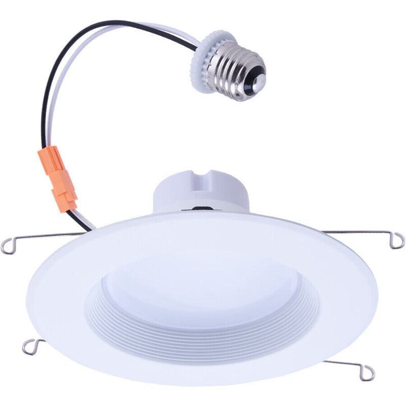 EiKO 5 Inch to 6 Inch 18 Watt 1250 Lumen LED Recessed Downlight Retrofit - E26 and GU24 Adapter Included 3000K Warm White  