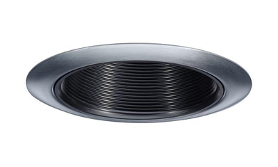 Juno 4 Inch Black Baffle Recessed Lighting Trim Chrome  