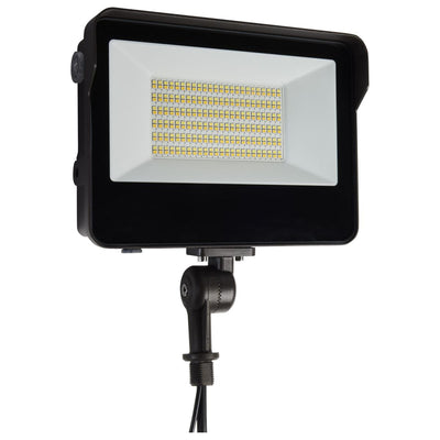 Satco 45/60/80 Watt LED Tempered Glass Selectable Flood Light 3000/4000/5000K Selectable Bronze 