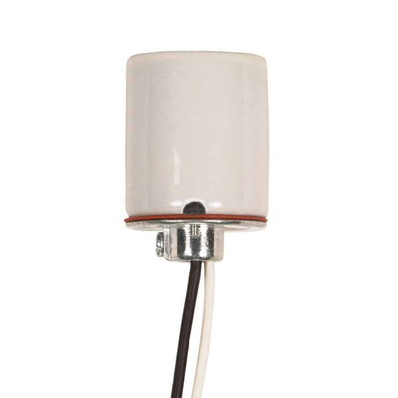 Satco Medium Base Socket 1/8 IP Cap White Porcelain Socket   