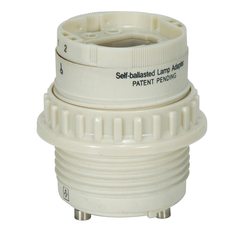 Satco 13 Watt GU24 to 4 Pin PL Phenolic W/Uno Ring 120V 0.15A Self-Ballasted Socket Adapter   