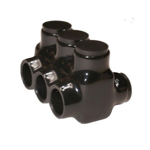 Morris Products 2/0-6 Black Dual Entry 3-Port Splice Power Connector   