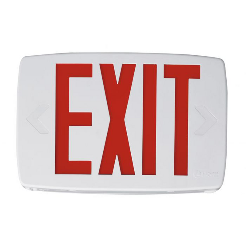 Lithonia Lighting LQM S W 3 Single Face Emergency Exit Sign Red  