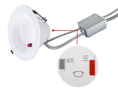 Keystone Technologies 8 Inch 14/17/20W Emergency Backup Integrated LED Selectable Downlight 3000/3500/4000K Selectable  