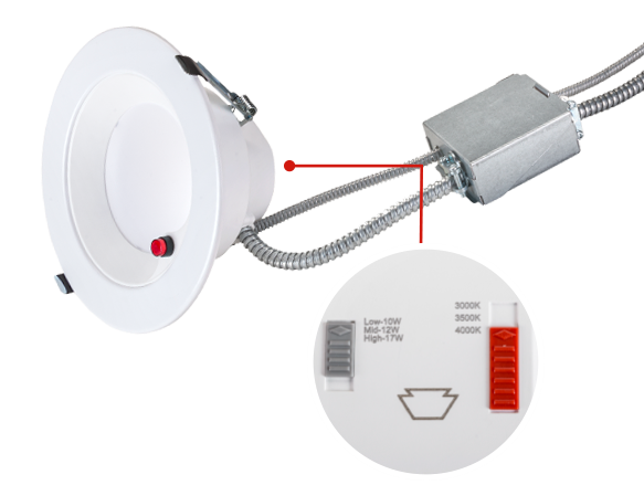 Keystone Technologies 8 Inch 14/17/20W Emergency Backup Integrated LED Selectable Downlight 3000/3500/4000K Selectable  