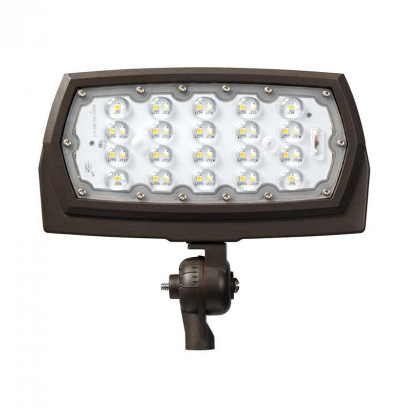 Atlas Lighting Independence Series Made in the USA LED Flood Light Knuckle Mount 120-277V 3000 Lumen 4500K 4500K Cool White Bronze 