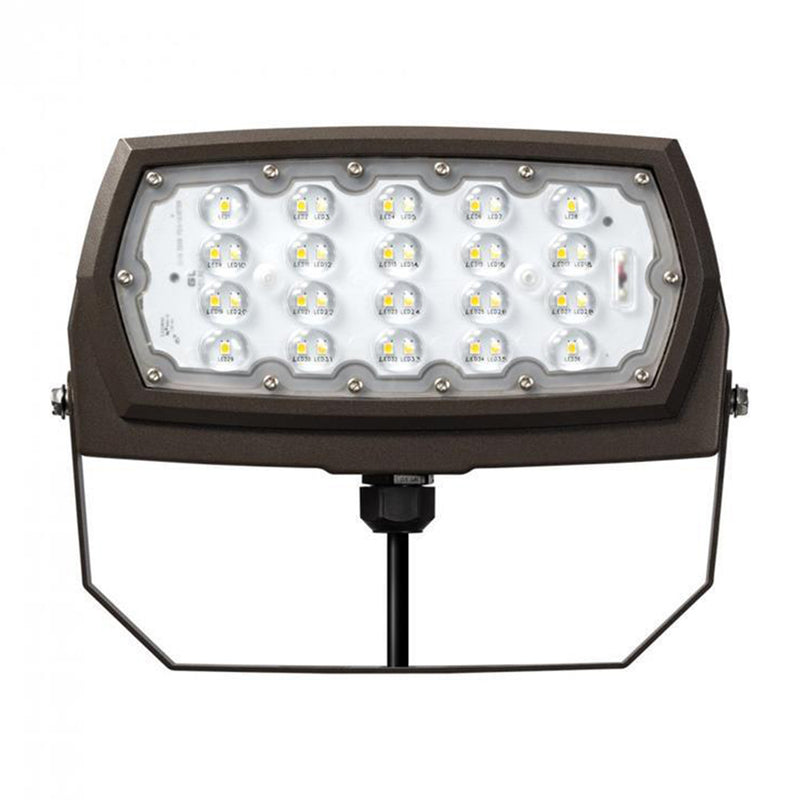 Atlas Lighting Independence Series Made in the USA LED Flood Light Trunnion Mount 120-277V 6000 Lumen 4500K 4500K Cool White Bronze 