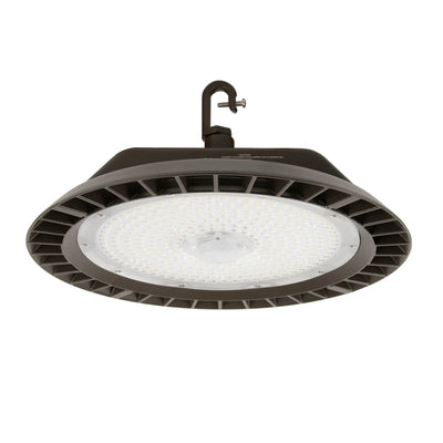 ESL Lighting 100/120/150/200 Wattage Selectable 60 Degree LED Round High Bay Light Fixture 4000K Cool White Bronze 