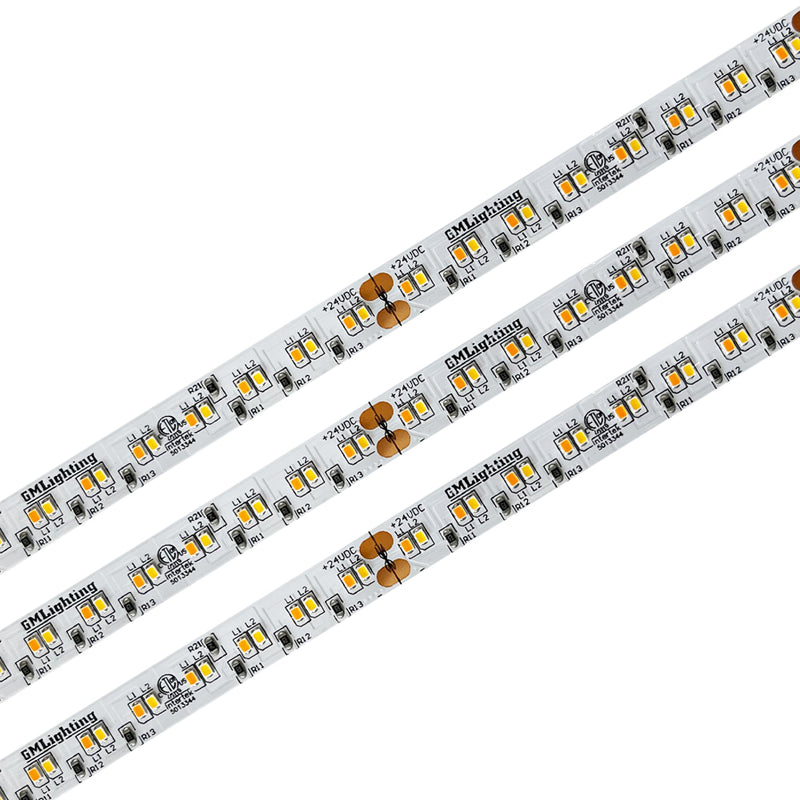 GM Lighting 3 Watt 24VDC 16 Foot or 5 Meters LTR-S Specification Series Dim To Warm LED Tape Light 95 CRI 3500K-1800K Selectable 16 Foot 