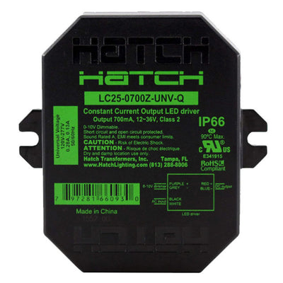 Hatch Lighting LC25-0700Z-UNV-Q 25 Watt LED 700mA Constant Current Driver   