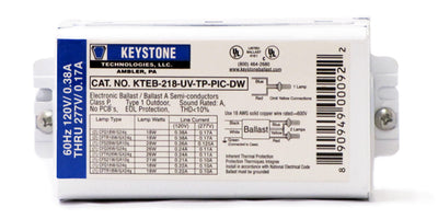 Keystone Technologies KTEB-218-UV-RS-DW 120-277 Volt Compact Fluorescent Electronic Ballast   