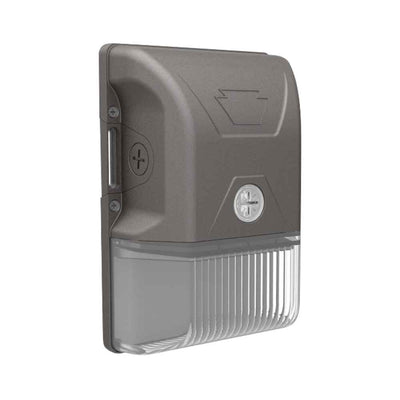 Keystone Technologies 20 Watt Small Low Profile 120-277V Wall Pack With Photocell 4000K Cool White Bronze 