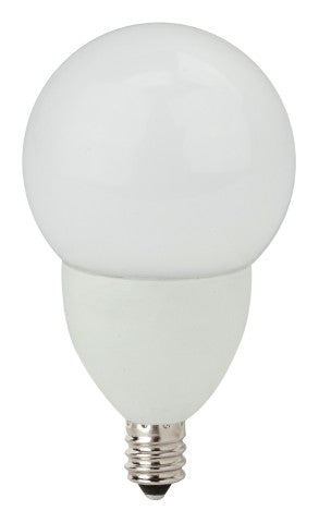 TCP 4 Watt Dimmable Frosted LED G16 Globe Bulb E12 Candelabra Base 2700K Warm White  