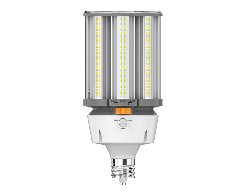 EiKO 80/100/120 Watt LED Wattage and Color Selectable HID Corn Cob EX39 Base 3000/4000/5000K Selectable  