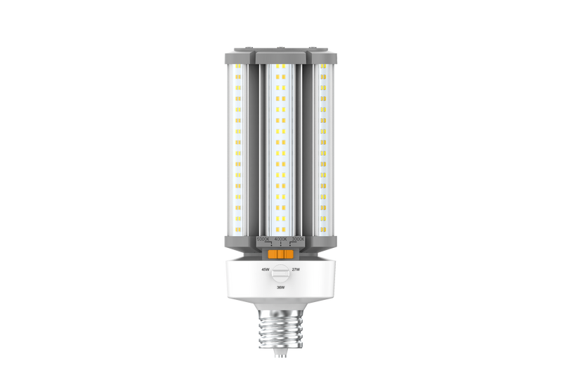 EiKO 27/36/45 Watt LED Wattage and Color Selectable HID Corn Cob EX39 Base 3000/4000/5000K Selectable  