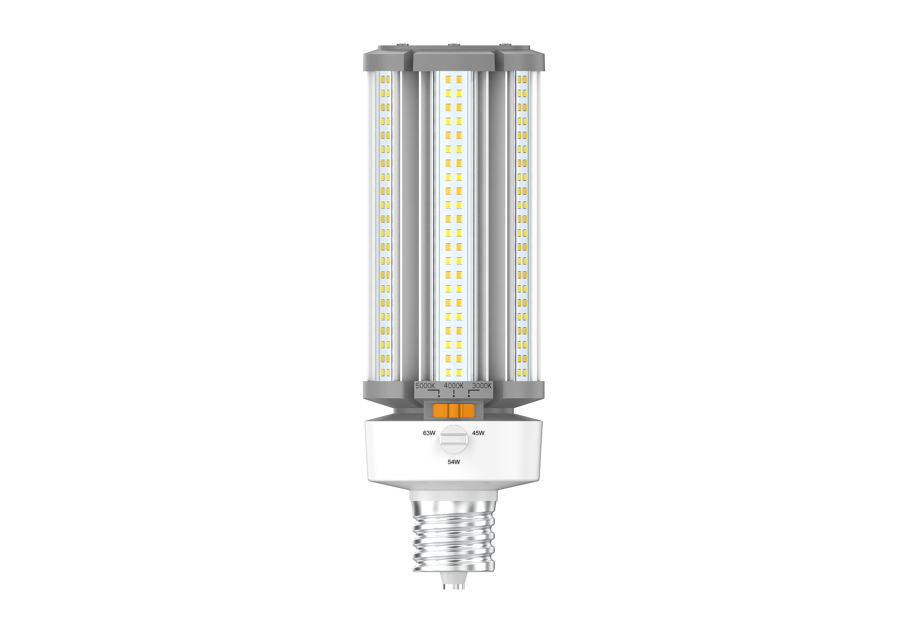 45/54/63 Watt LED Wattage and Color Selectable HID Corn Cob EX39 Base