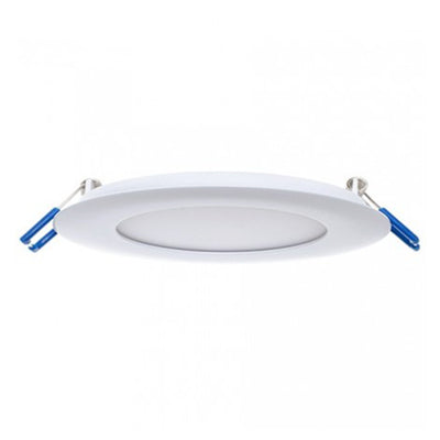 Lotus LED Lights 6 Inch 12 Watt Round Super Thin LED Recessed Downlight with White Trim 4100K Cool White White 