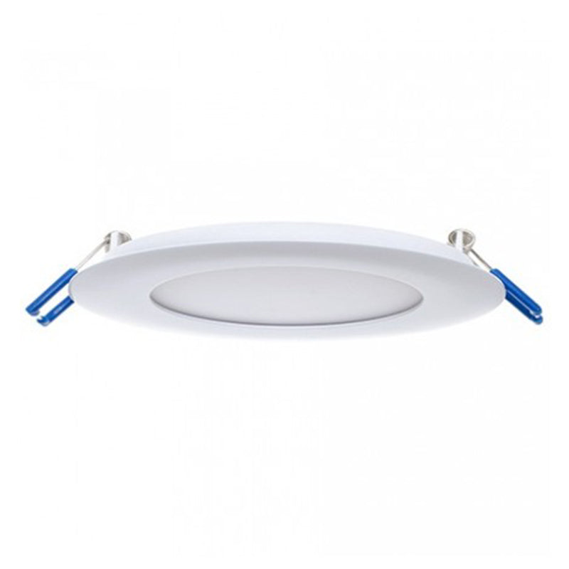 Lotus LED Lights 6 Inch 12 Watt Round Super Thin LED Recessed Downlight with White Trim 4100K Cool White White 