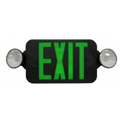 Morris Products Emergency Battery Backup LED Black Combo Exit Light Green  