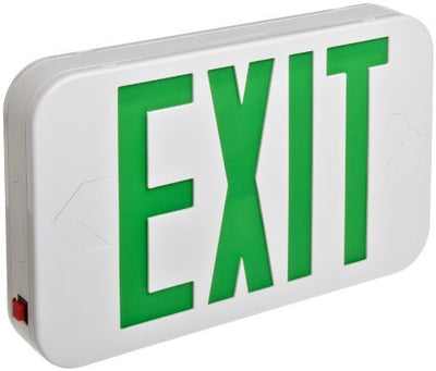Morris Products Emergency Battery Backup Double Faced LED Universal Mount Exit Sign Green  