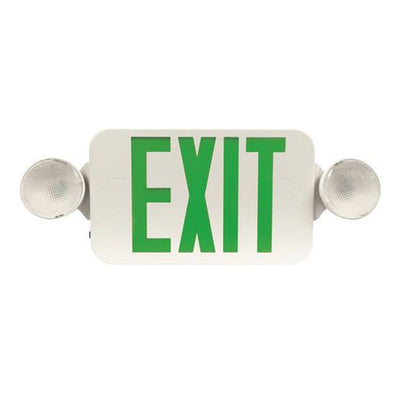 Morris Products Emergency Battery Backup LED Bug Eyes Exit Sign Combo Green  